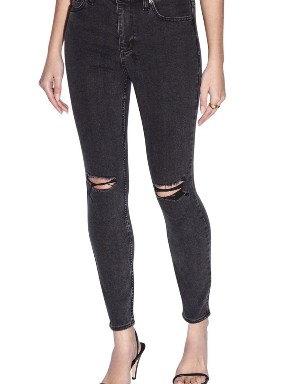 Ksubi Black Distressed High-Rise Skinny Jeans